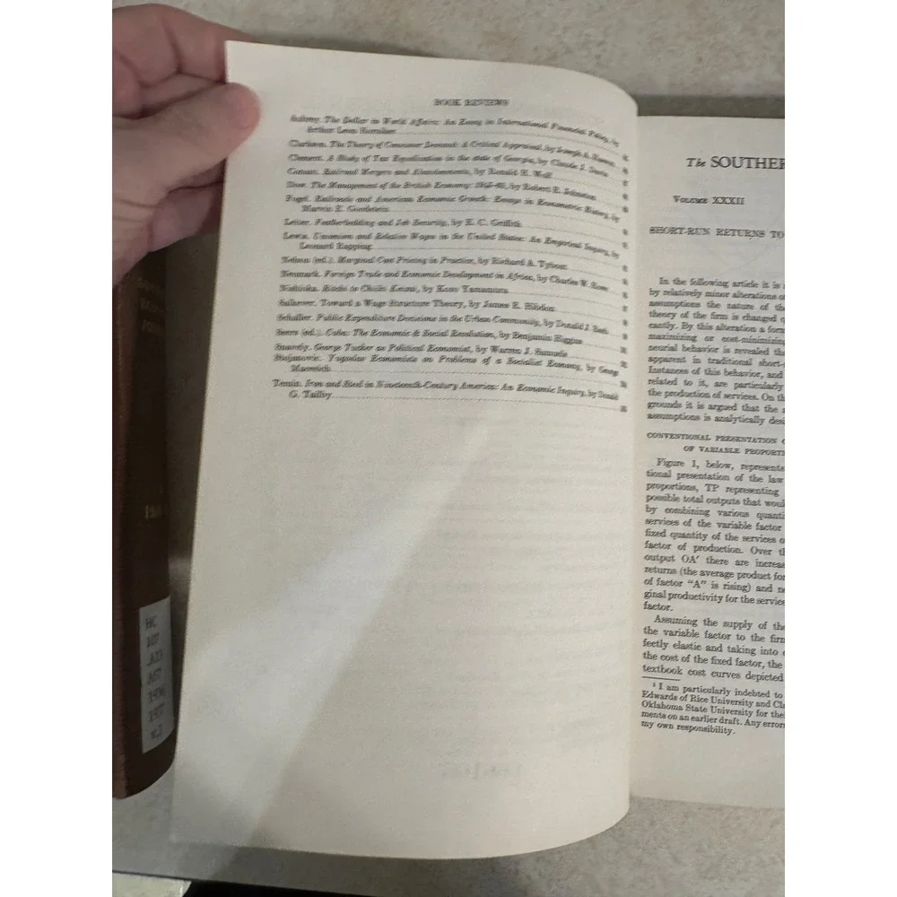 Southern Economic Journal Vol XXXII 1965-1966 Bound Volume Library Edition Red